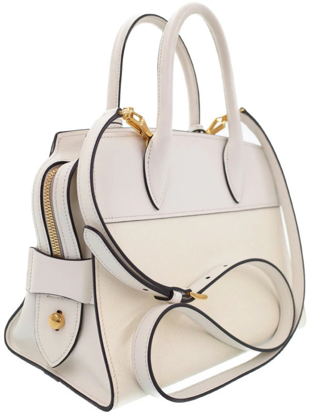 Prada Saffiano White satchel Esplanade City Calf in leather